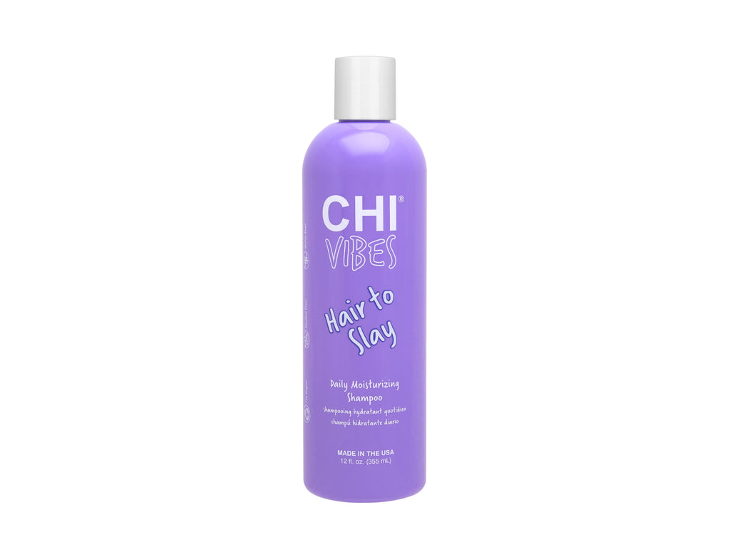Chi Vibes Hair To Slay Daily Moisturizing Shampoo 355ml, Nourishing Shampoo Ideal For Daily Use For Dry Hair, Shampoo Ingredients Include Squalane For Preventing Damage And Breakage & Proteins + Amino Acids + Vitamins + Avocado Oil For Moisture, Official Chi Stockist NZ, NZ Hair and Beauty Supplies, Professional Salon Supplies