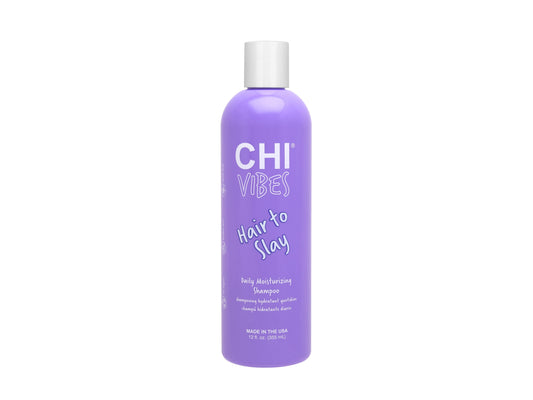 Chi Vibes Hair To Slay Daily Moisturizing Shampoo 355ml, Nourishing Shampoo Ideal For Daily Use For Dry Hair, Shampoo Ingredients Include Squalane For Preventing Damage And Breakage & Proteins + Amino Acids + Vitamins + Avocado Oil For Moisture, Official Chi Stockist NZ, NZ Hair and Beauty Supplies, Professional Salon Supplies