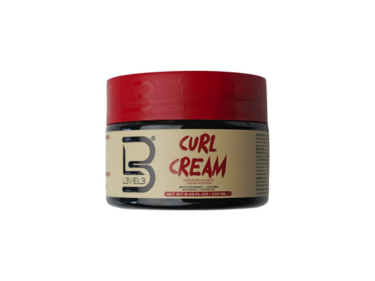 L3vel3 Curl Cream 250ml, Hair Styling Curl Cream With Coconut + Jojoba + Avocado + Olive Oils + Shea Butter, Hair Styling Cream To Nourish Hair & Define Curls