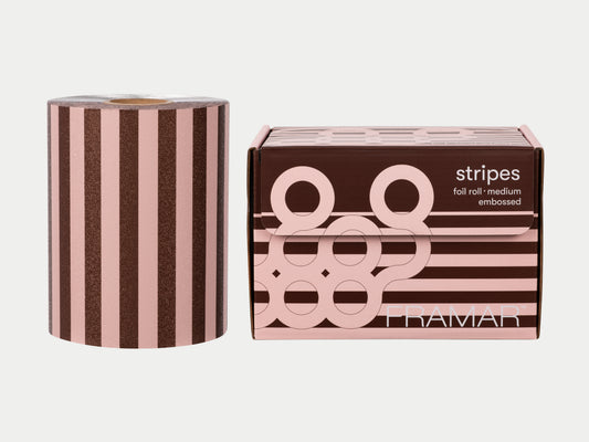 Framar Pink Chocolate Stripes Embossed Roll Foil 97.5m (320ft)