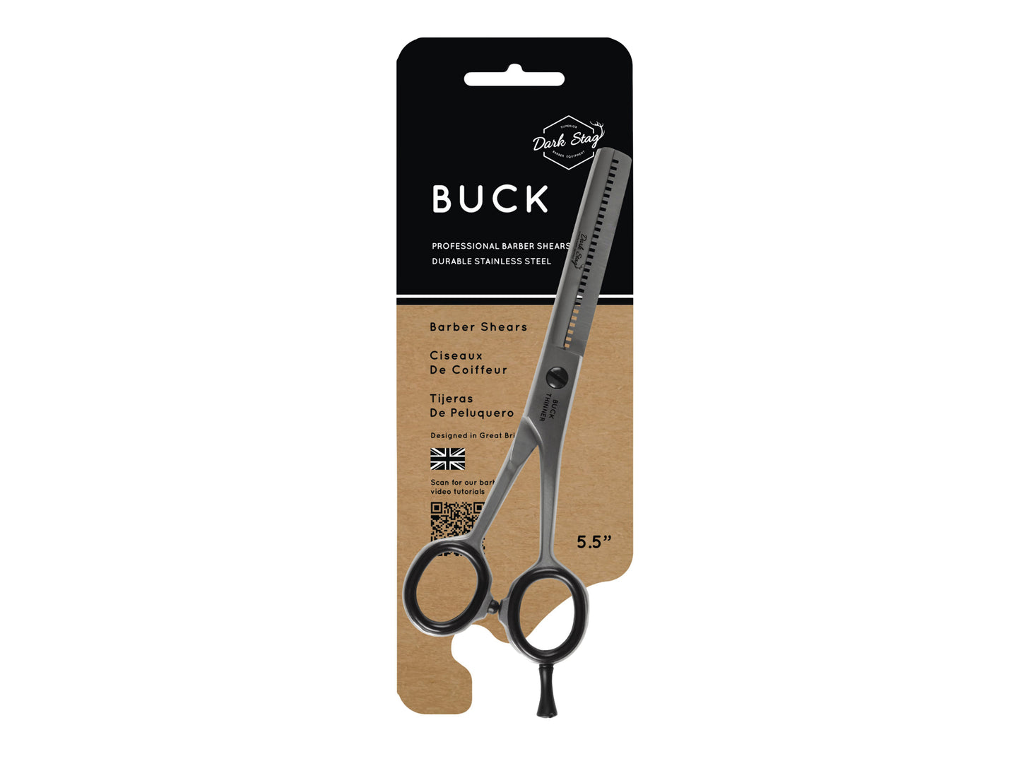 Dark Stag 'Buck' Barber Thinning Scissors 5.5"