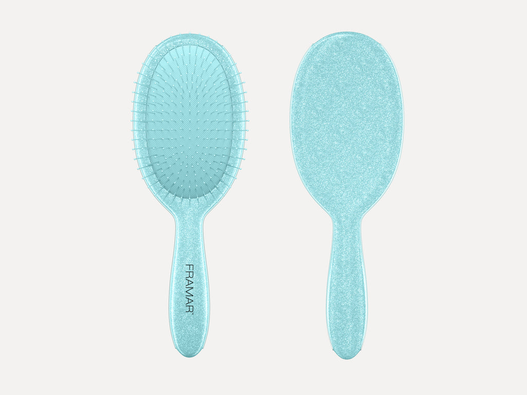 Framar Limited Edition Cookie Cutter Detangle Brush, Sprinkle - Glitter Light Blue