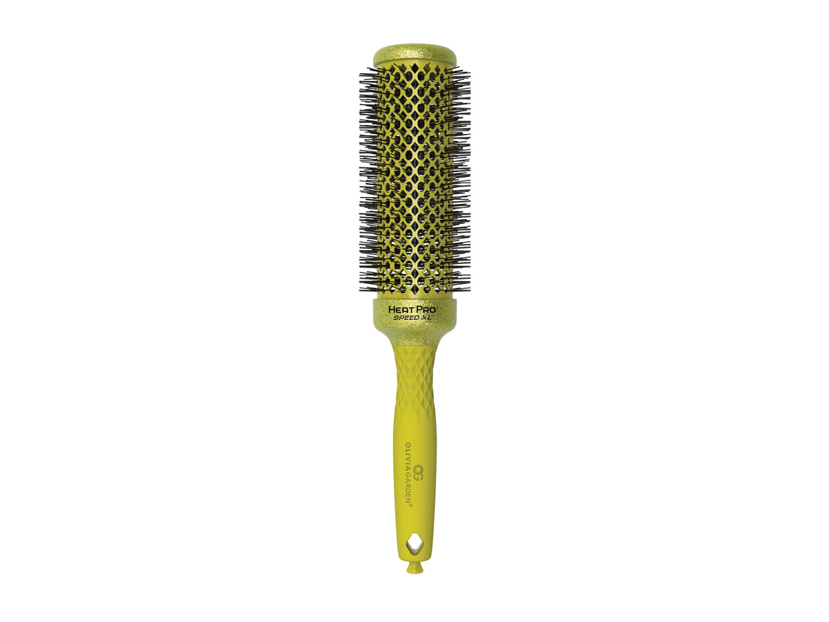 Olivia Garden Heat Pro Speed XL Glitter Round Brush 45mm (1-3/4") - Lime Green Glitter