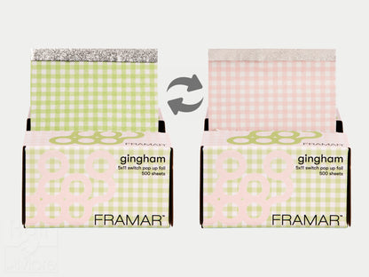 Framar Gingham Switch Pink/Green Pop Up Foil (500ct) 127 x 280mm (5x11) (12pc CARTON)