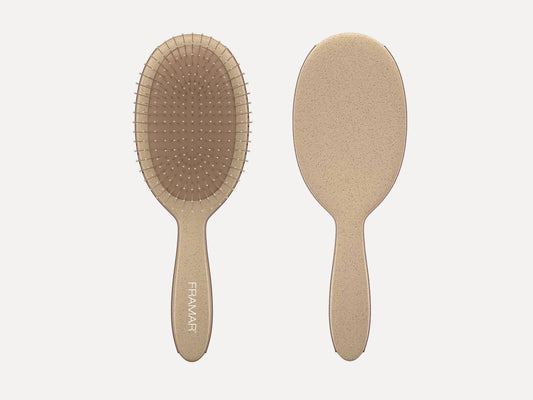 Framar Limited Edition 'Terra' Wheat Fibre Detangle Brush - Canvas, Earthy Toned Hair Brush Made From Biodegradable Wheat Fibre