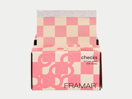 Framar Pink & Cream Checkered Pop Up Foil (500ct) 127 x 280mm (5x11)