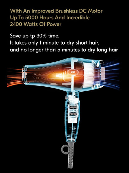 JRL 2020L Forte Pro 'Feather-Lightweight' Hair Dryer - Black