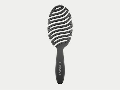 Framar Matte Black Flex Hair Brush, Great For Detangling Curly Hair & Kids Hair
