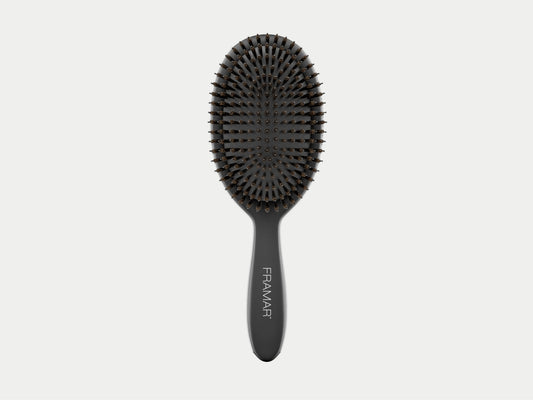 Framar Polish Brush Black Boar Bristle Hair Brush, The Perfect Slicked Back Pony Tail Brush