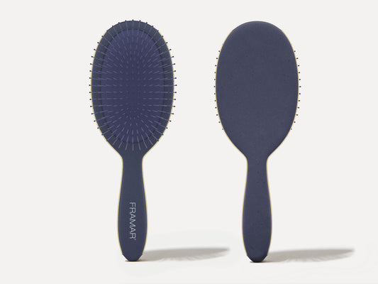 Framar Hair Detangling Brush - Dark Academia Midnight, Dark Blue Hair Brush With Gold Detail 