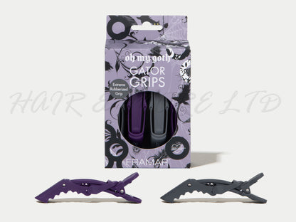Framar Gator Grips Sectioning Clips 4 Pack Oh My Goth Grey And Purple, Framar Stockist NZ, Framar Gator Clips, Framar Oh My Goth, Framar Limited Edition, Salon Essentials, NZ Salon Supplies
