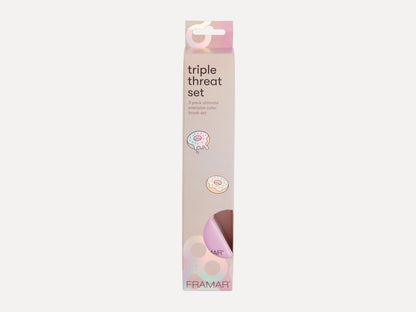 Framar Glazed Donut Triple Threat Brush Set (3pc)