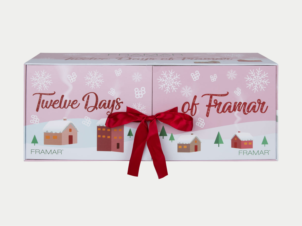 Limited Edition Twelve Days Of Framar Pop Up Foil Advent Calendar, Framar Christmas Themed Foil Advent Calendar - 12 Boxes 100 Pop Up Foils Of Different Patterns 5" x 11", Cute Christmas Foils, Festive Salon Foils, NZ Professional Salon Supplies, NZ Hair And Beauty Supplies