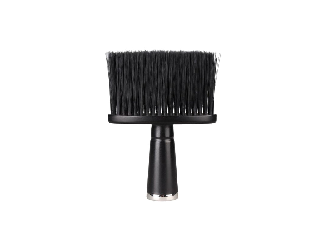 JRL Neck Duster - Perfect For Sweeping Away Loose Hairs After A Hair Cut Or Shave, Fan Design Neck Duster, JRL Neck Brush Black With Silver Detail & Soft Bristles, JRL Stockist NZ, JRL USA, JRL Australia, NZ Salon And Barber Supplies, NZ Barber And Hairdressing Tools