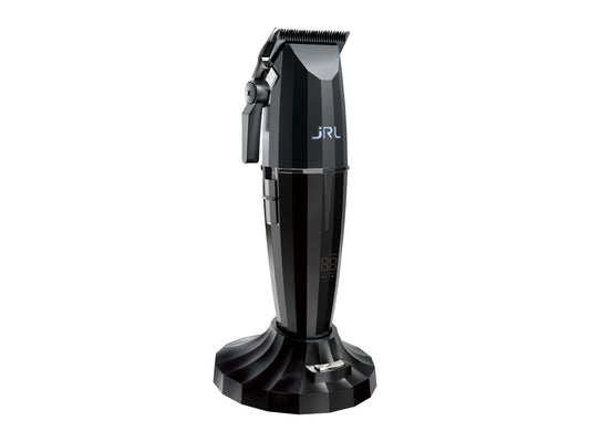 JRL Onyx Clipper Featuring Smart-Clip Technology To Sense Resistance & Remain At Optimal Speed With 5 Hours Run Time From 3 Hour Charge With Fade Precision Blade, Clipper Charging Dock Included, Quiet Clipper Motor, LED Display Shows Remaining Run Time, JRL Clipper Includes 10 Guards #1/2 - #8, Authorized JRL Stockist NZ