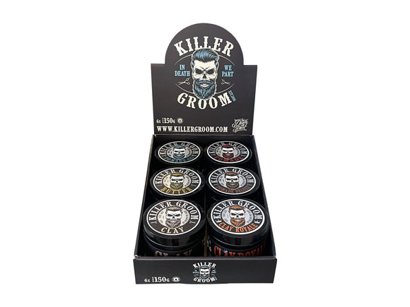 Killer Groom Mixed 6 Pomade Pack 150g - 6pc in Counter Display Box