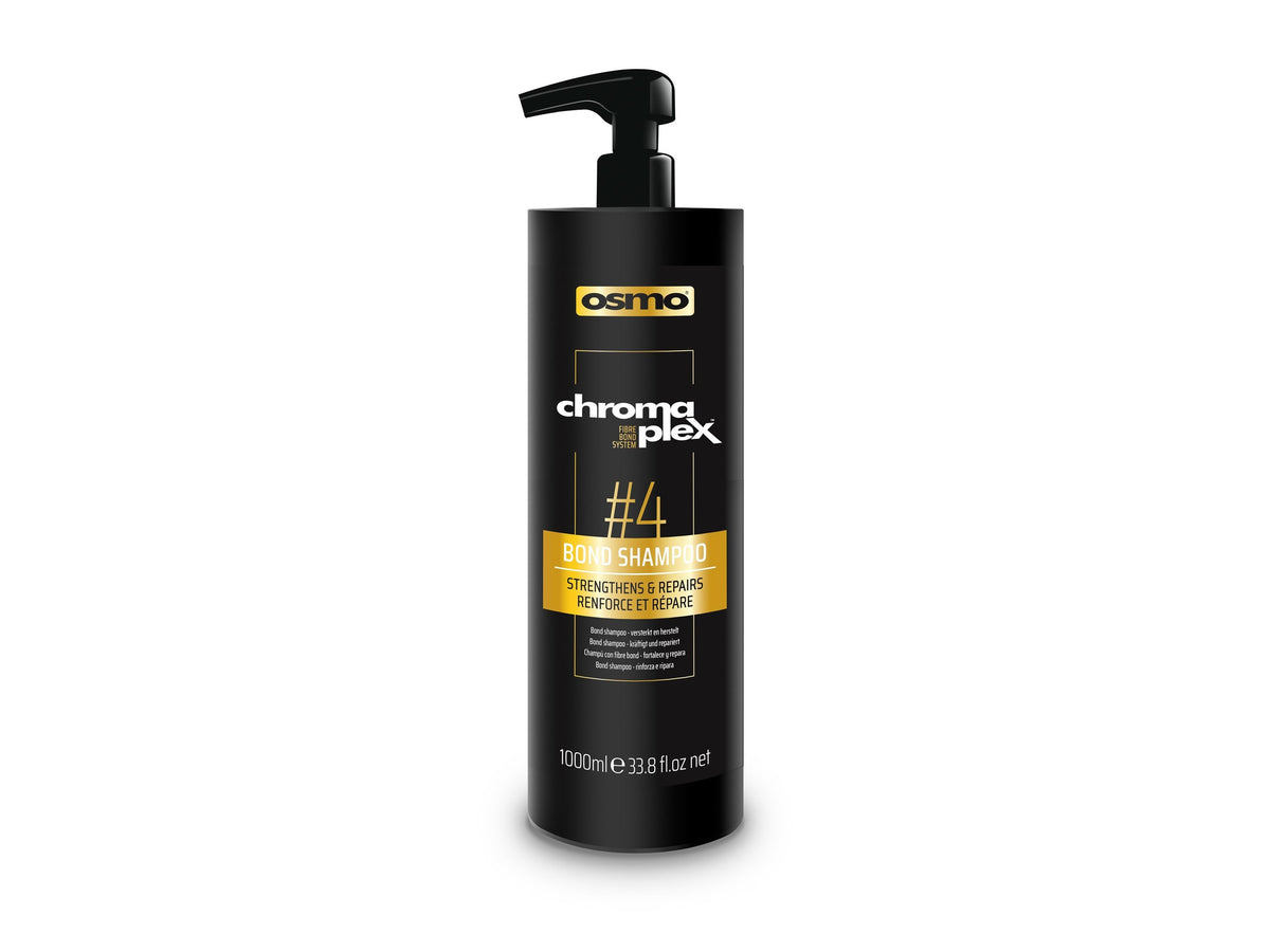 Osmo Chromaplex #4 Bond Shampoo 1000ml, Osmo Plex Shampoo To Strengthen & Repair Damaged Hair, Chromaplex Shampoo With Fibre Bond Technology - Sulfate Free For Strengthening Weakened And Damaged Hair, Sulfate Free Repairing Shampoo, Osmo Haircare NZ, Professional Salon Supplies, Hair Products Online NZ