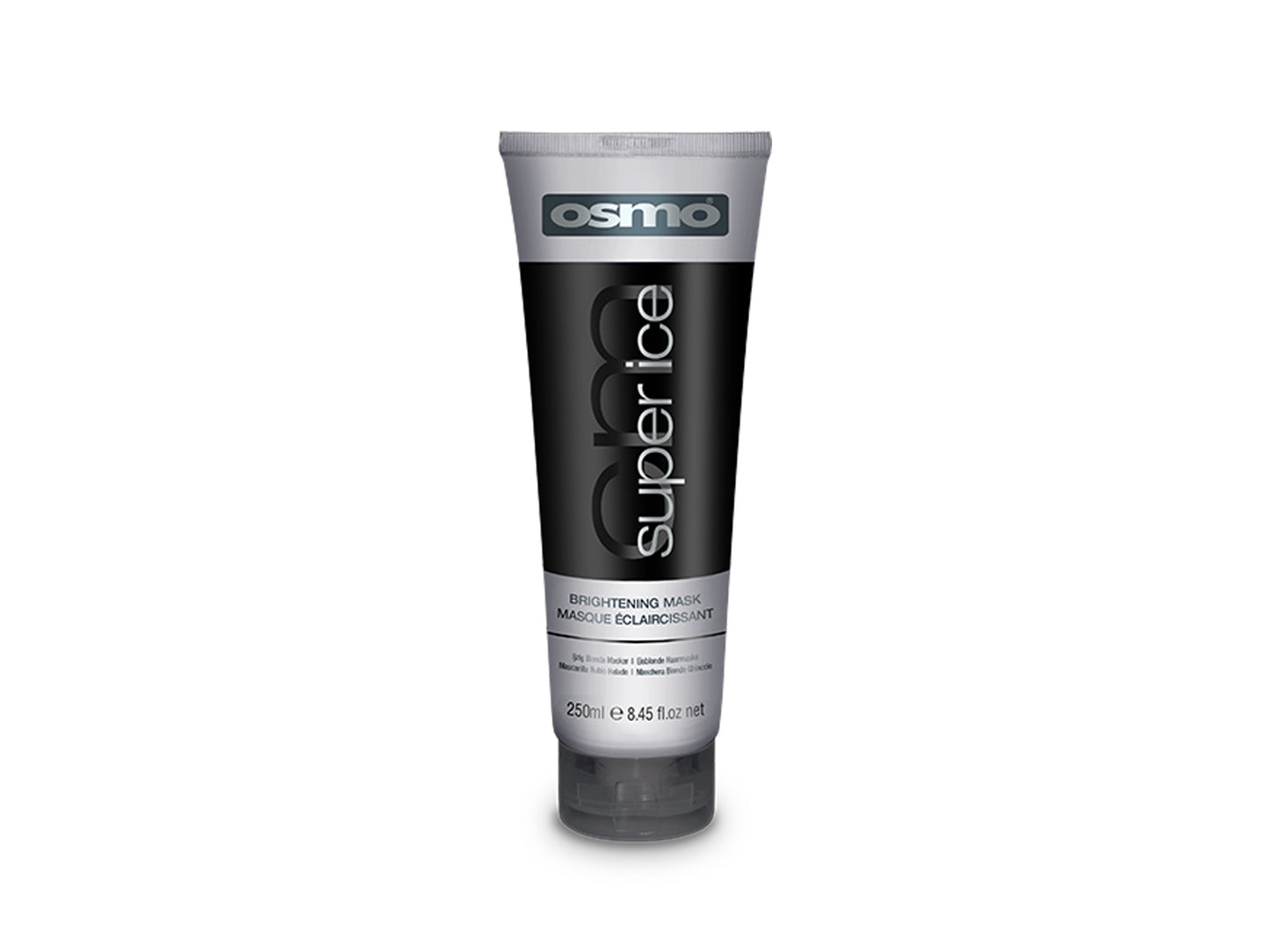 Osmo Super Ice Brightening Mask 250ml, Osmo Super Ice Black Toning Mask For Icy Blonde Hair, Black Pigment Hair Mask, Black Hair Mask, Black Mask Is Best For Very Light Blonde Hair, Icy Blonde Hair Treatment, Scandinavian Blonde Hair Mask, Blonde Hair Maintenance Mask, NZ Salon Supplies, Osmo NZ Stockist, Professional Hair Supplies
