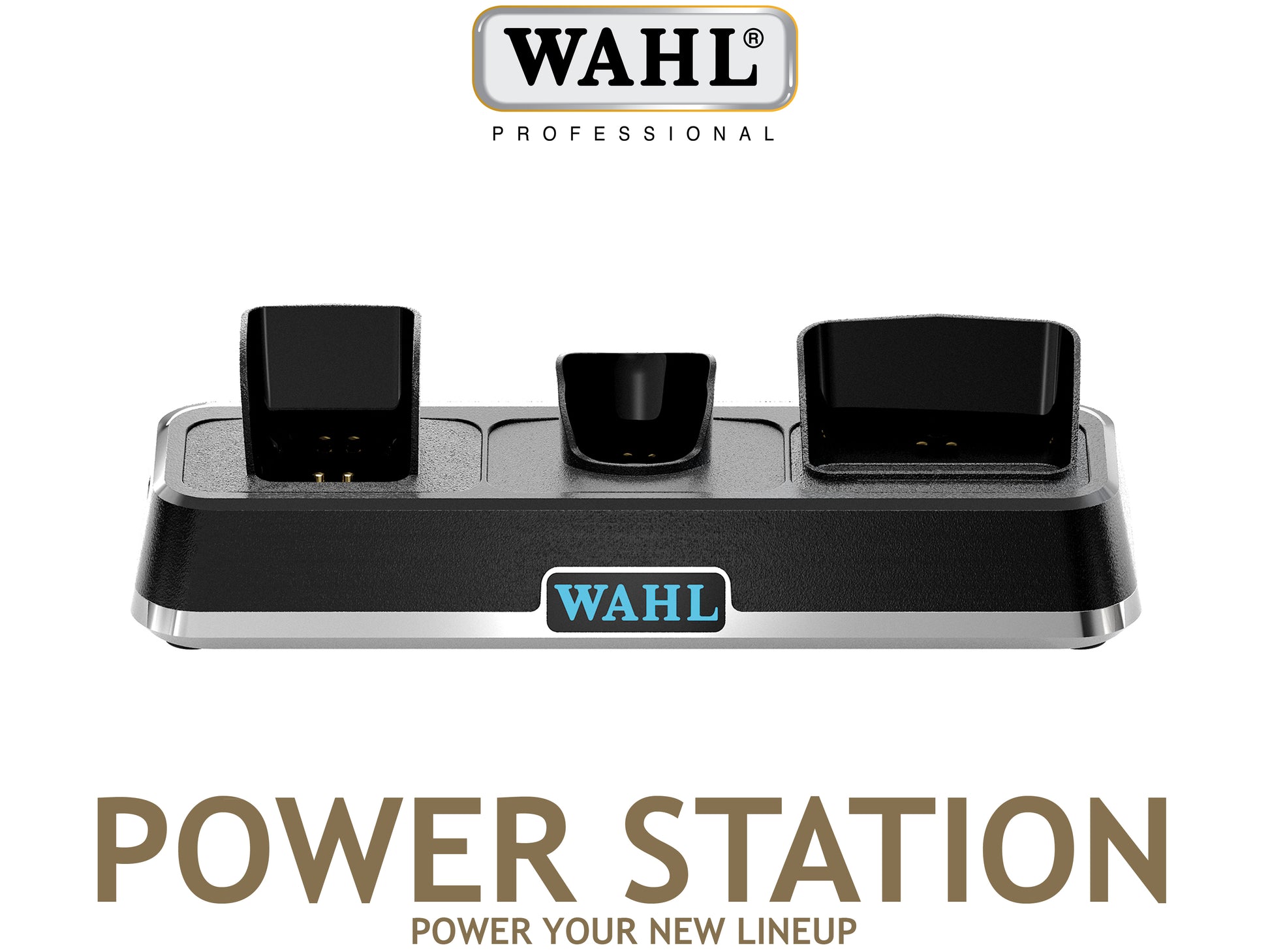 Wahl Professional Power Station - Multi Charge Docking Station For Charging 3 Tools At Once, Wahl Chargin Station With Interchangeable Charging Ports, Hair Clippers, Wahl Hair Clipper & Trimmer & Shaver Charging Station, Charging Dock Fits Magic Clip & Vanish & Detailer & Legend & Senior & Super Taper, Authorized Wahl Stockist