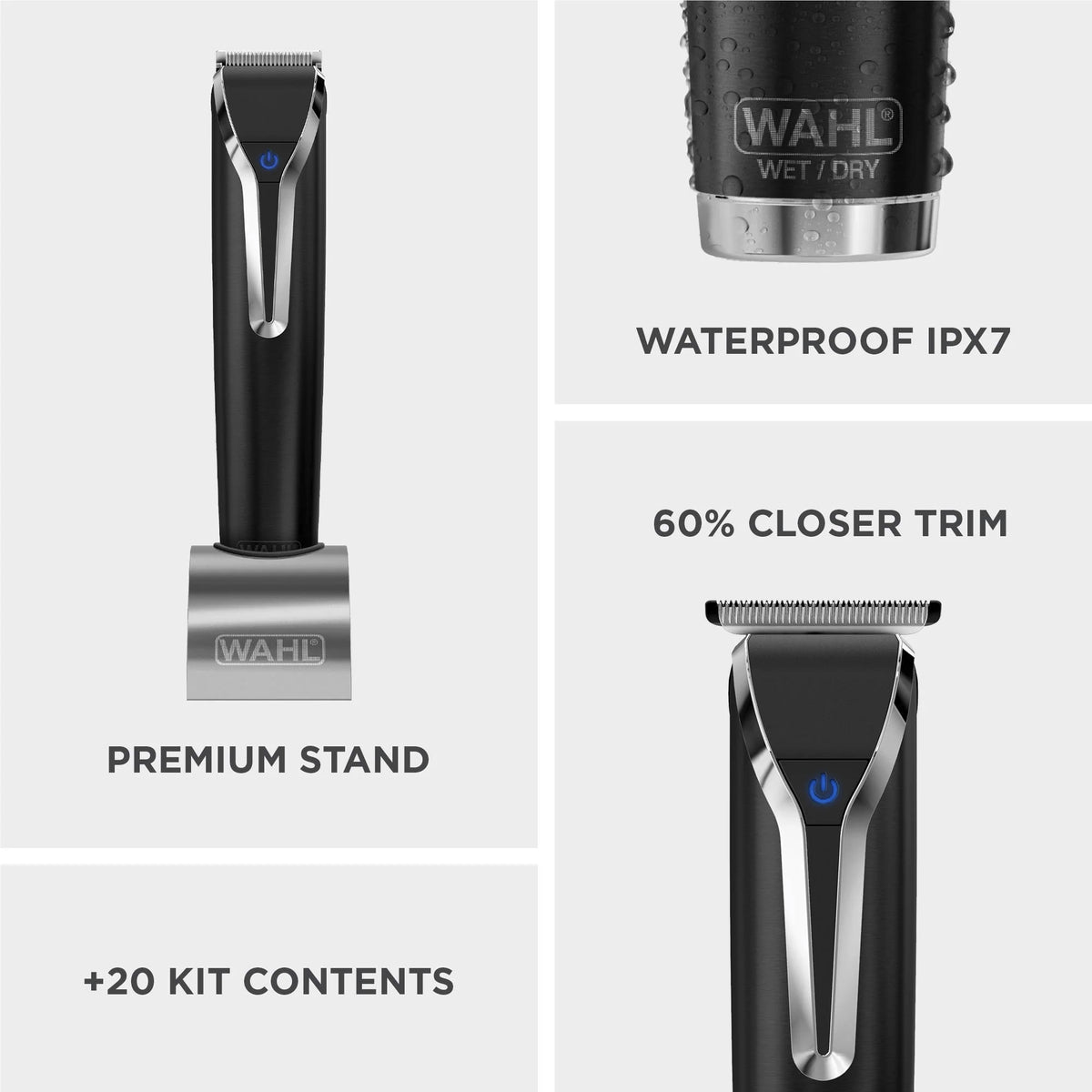 WAHL Lithium-Ion+ Stainless Steel Waterproof Trimmer Grooming Kit - Made in the USA