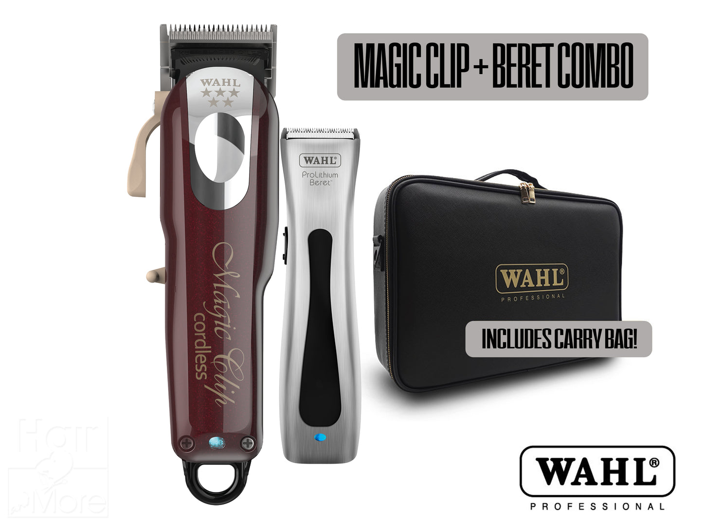 Wahl Magic Clip & Beret Lithium Trimmer Combo With Carry Case, Hair Clipper, Cordless Hair Clipper, Magic Clip, Beret Trimmer, Wahl Clippers & Trimmers, Barber Carry Bag, Authorized Wahl Stockist NZ