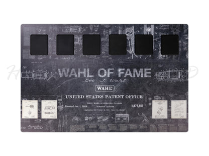 Wahl Professional 'Wahl Of Fame' Magnetic Barber Station Mat For Clippers And Trimmers, Magnetic Station Mat With 6 Strong Magnets For Clippers And Trimmers, Hair Clippers, Hair Trimmers,  Durable & Easy To Clean Wahl Barber Tool Mat,  Authorized Wahl Stockist NZ