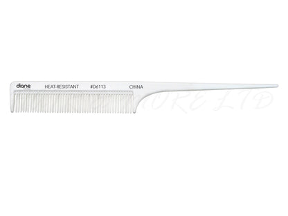 Diane Heat-Resistant & Static-Free White 8.25" Thin Rat Tail