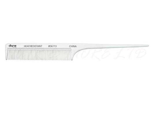 Diane Heat-Resistant & Static-Free White 8.25" Thin Rat Tail