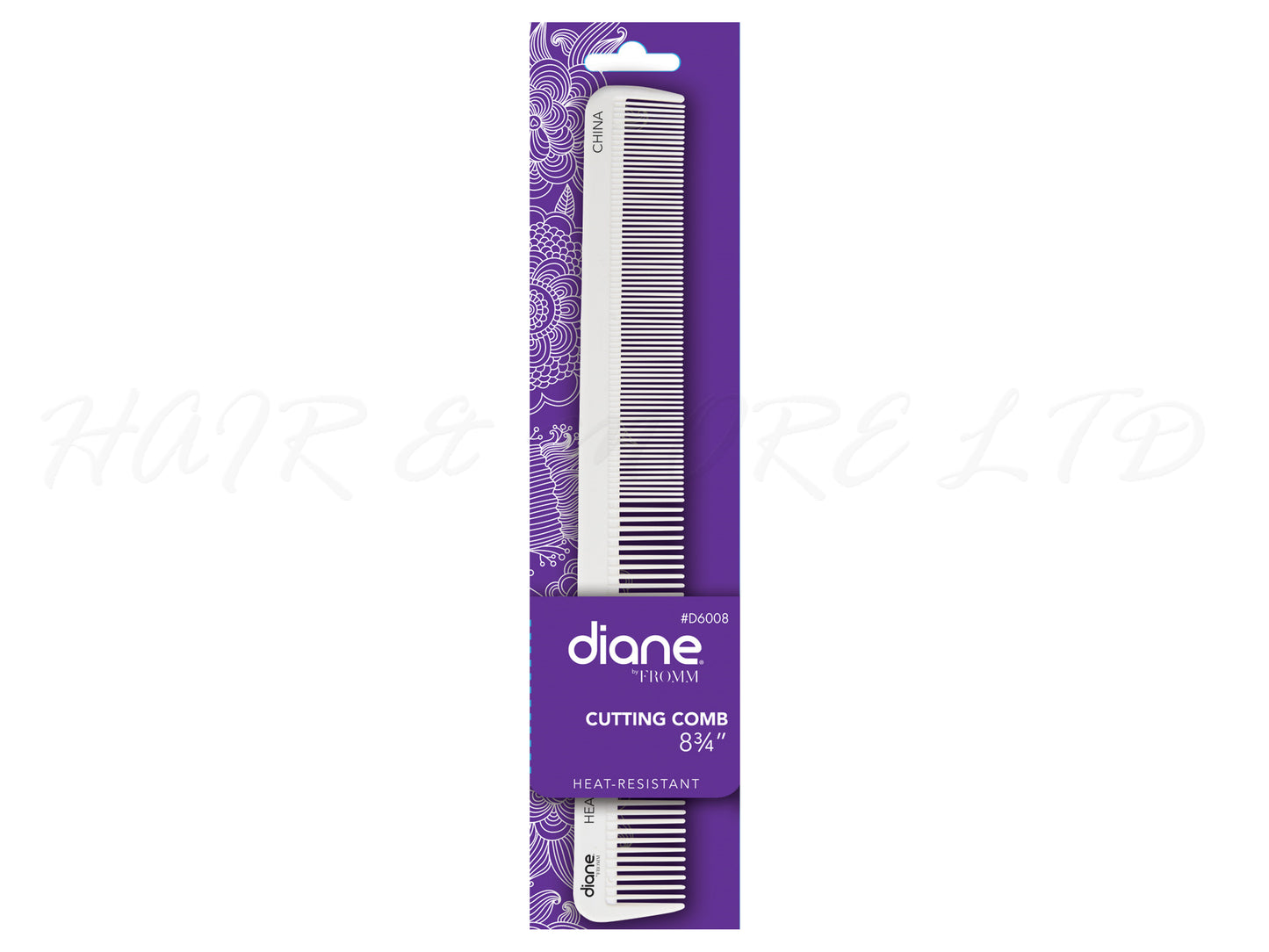 Diane Heat-Resistant & Static-Free White 8.75" Cutting Comb