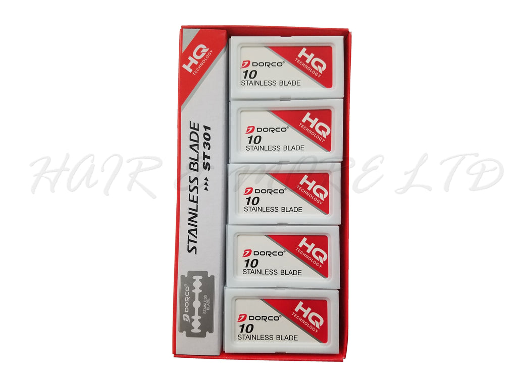 Dorco Stainless Steel Double Edge Blades (ST-301) - 100 Box (10 packs of 10 blades)
