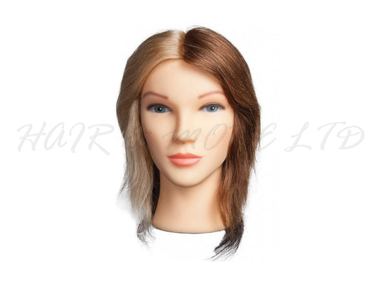 Diane 'Hilary' Hairdressing Mannequin Head 17 - 19" Length Hair Quad Coloured Hair, Human Hair Manikin Head With 4 Sections Of Different Colour - Dark Brown & Medium Brown & Blonde & Grey, Perfect For Hair Colouring & Cutting Practice, Professional Hair And Beauty Supplies,
NZ Salon Suppliers 