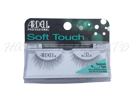 Ardell Soft Touch False Lashes 151 Style Black, Soft Touch False Lashes With Tapered Tips And Soft Flex-Fit Lash Band, Natural Style Lashes, Lightweight Re-Usable Lashes