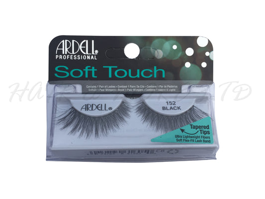 Ardell Soft Touch False Lashes 152 Style Black, Soft Touch False Lashes With Tapered Tips And Soft Flex-Fit Lash Band, Thick & Long Style Lashes, Lightweight Re-Usable Lashes