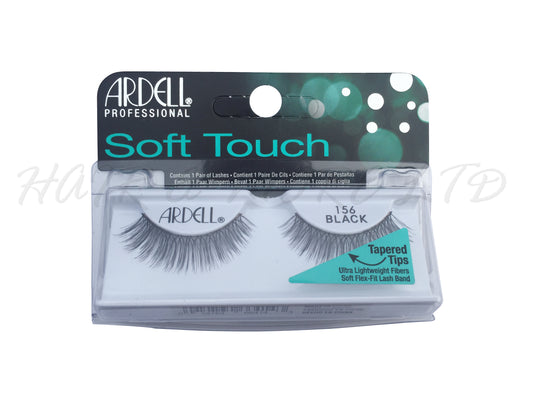 Ardell Soft Touch False Lashes 156 Style Black, Soft Touch False Lashes With Tapered Tips And Soft Flex-Fit Lash Band, Medium Length and Thickness Style Lashes, Lightweight Re-Usable Lashes