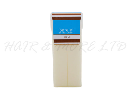 Bare All Warm/Strip Wax Cartridge 100ml - Purity, Warm Wax For Hair Removal - Ideal For Larger Areas Like Legs And Arms, Wax Strips Required For Use, Best Heated In A Wax Cartridge Heater For Even Heating, Roll On Wax, Professional Hair And Beauty Supplies NZ, Salon Supplies NZ