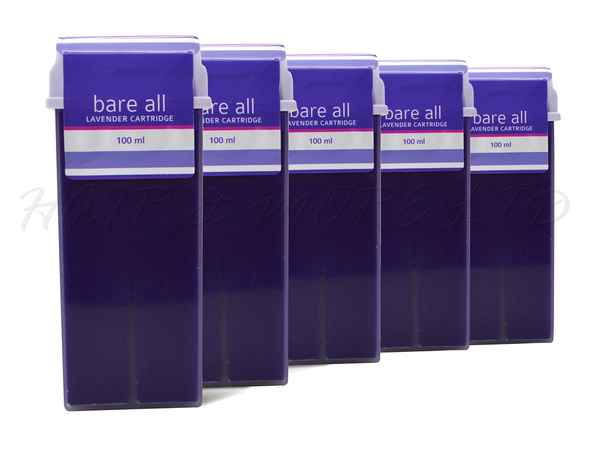 Bare All Warm/Strip Wax Cartridge 100ml - Lavender x 5, Warm Wax For Hair Removal - Ideal For Larger Areas Like Legs And Arms, Wax Strips Required For Use, Best Heated In A Wax Cartridge Heater For Even Heating, Roll On Wax, Professional Hair And Beauty Supplies NZ, Salon Supplies NZ