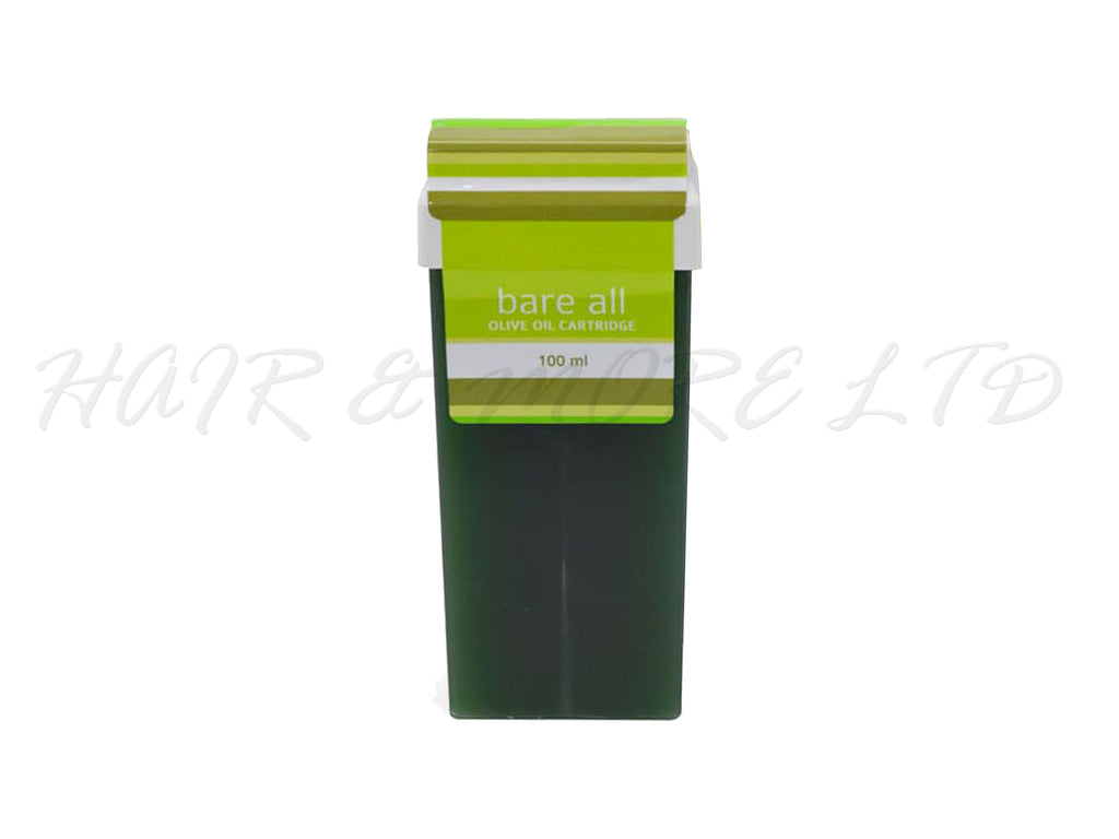 Bare All Warm/Strip Wax Cartridge 100ml - Olive Oil, Warm Wax For Hair Removal - Ideal For Larger Areas Like Legs And Arms, Wax Strips Required For Use, Best Heated In A Wax Cartridge Heater For Even Heating, Roll On Wax, Professional Hair And Beauty Supplies NZ, Salon Supplies NZ