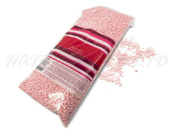 Bare All Strawberry Hot Wax Beads 1kg, Professional Hot Wax Beads For Hair Removal, No Strips Needed, Ideal For Bikini/Facial Waxing/Underarms, Wax Beads For Use In Wax Heater Pot, DIY Waxing NZ, Pro Waxing NZ, Professional Hair And Beauty Supplies NZ