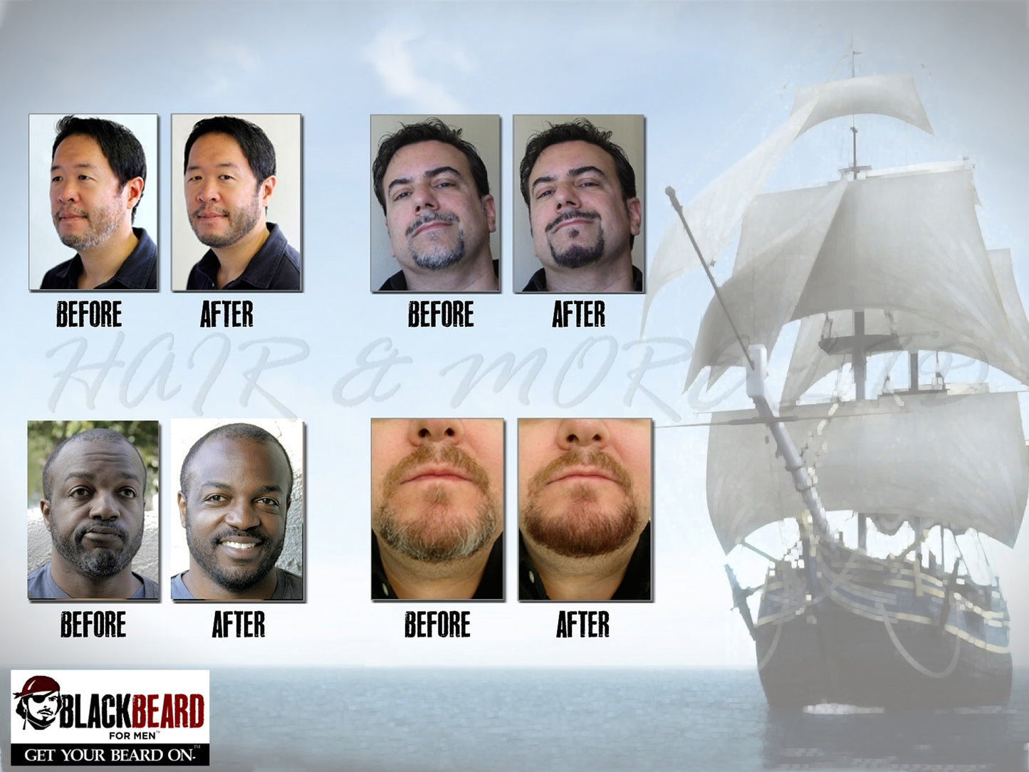 Blackbeard for Men, Brush on Mustache & Beard Colour - Brown/Black