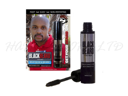 Blackbeard for Men, Brush on Mustache & Beard Colour - Brown/Black
