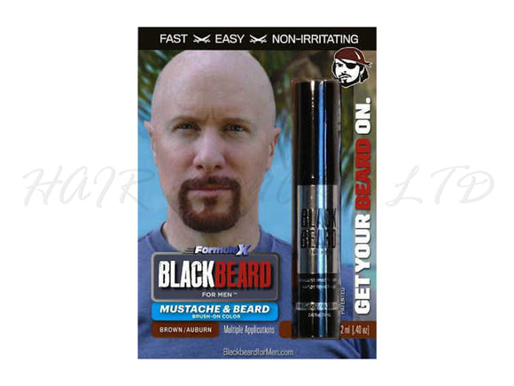 Blackbeard For MenMoustache & Beard Brush On Colour - Brown/Auburn, BBFM-04, Mens Temporary Brush On Beard + Moustache + Brow Colour, Fast - Easy - Non-Irritating  Brush On Mens Colour Ideal For Sensitive Skin, Water Resistant Instant Brush On Mens Colour, Black Beard For Men - Not A Dye, Blackbeard For Men - Mens Grooming Products, Just For Men, NZ Barber Supplies, NZ Salon Supplies