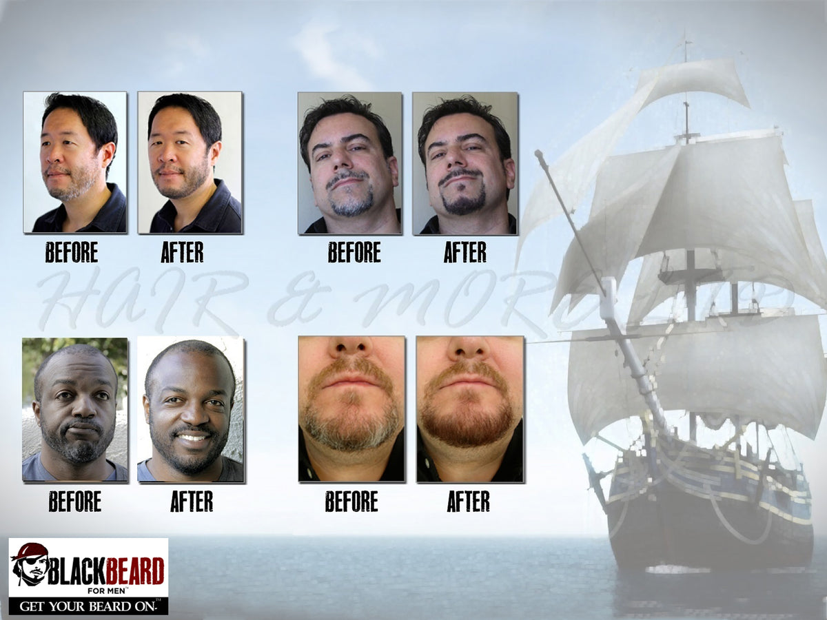 Blackbeard for Men, Brush on Mustache & Beard Colour - Brown/Auburn