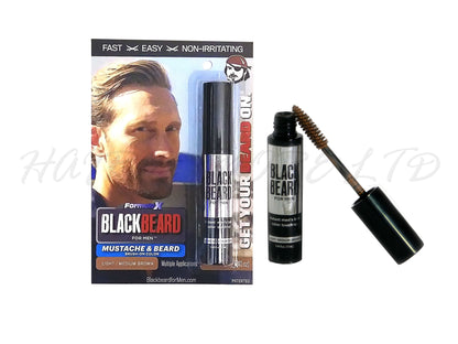 Blackbeard for Men, Brush on Mo & Beard Color - Light/Medium Brown