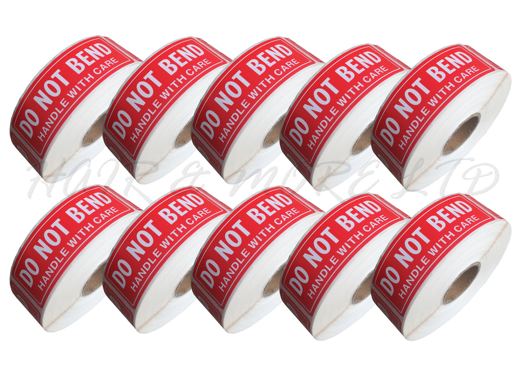 Do Not Handle Sticker DO NOT BEND HANDLE WITH CARE STICKERS - 10 ROLLS OF 500 – Hair and More