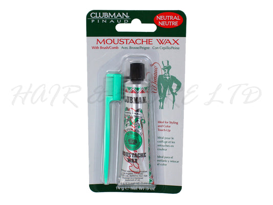 Clubman Mustache Wax with Comb/Brush 14g - Neutral