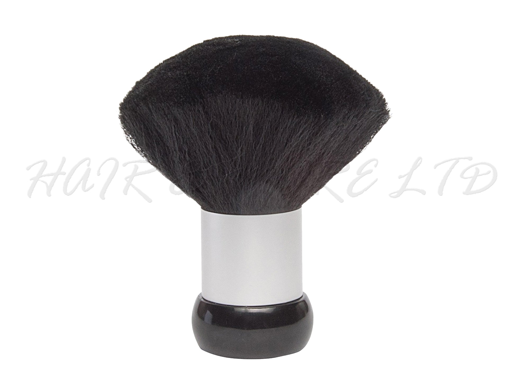 Diane Hairdressing Neck Duster Brush Small Black And Silver 12.7cm Tall, Hairdressing & Barbering Neck Duster, Neck Duster With Super Soft Bristles, Salon & Barber Essentials, Professional Hair And Beauty Supplies, NZ Salon Suppliers