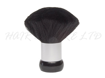 Diane Hairdressing Neck Duster Brush Small Black And Silver 12.7cm Tall, Hairdressing & Barbering Neck Duster, Neck Duster With Super Soft Bristles, Salon & Barber Essentials, Professional Hair And Beauty Supplies, NZ Salon Suppliers