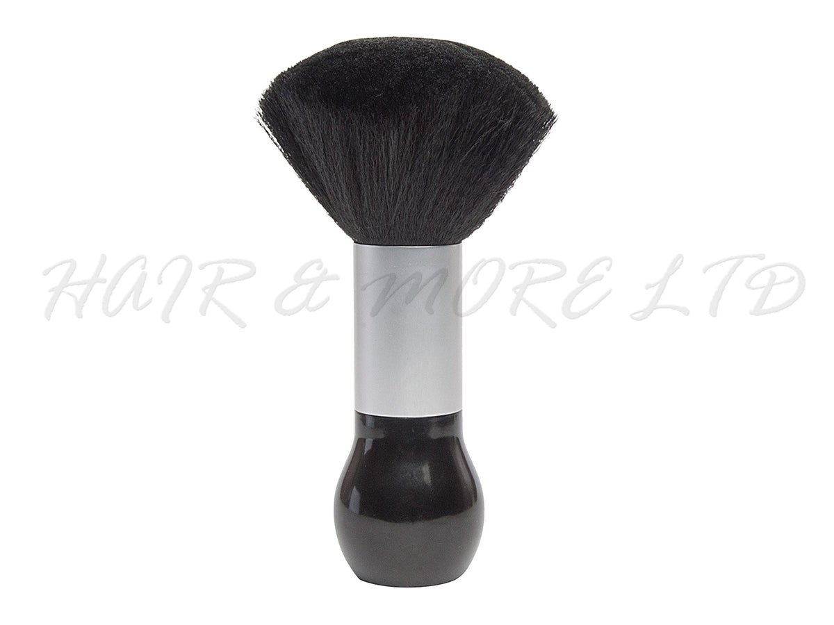 Diane Hairdressing Neck Duster Brush Large Black And Silver 19cm Tall, Hairdressing & Barbering Neck Duster, Neck Duster With Super Soft Bristles, Salon & Barber Essentials, Professional Hair And Beauty Supplies, NZ Salon Suppliers