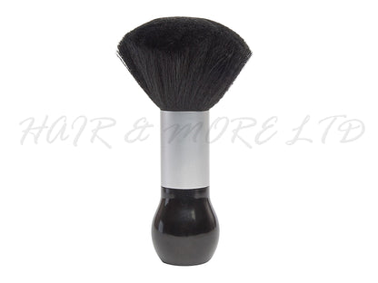 Diane Hairdressing Neck Duster Brush Large Black And Silver 19cm Tall, Hairdressing & Barbering Neck Duster, Neck Duster With Super Soft Bristles, Salon & Barber Essentials, Professional Hair And Beauty Supplies, NZ Salon Suppliers