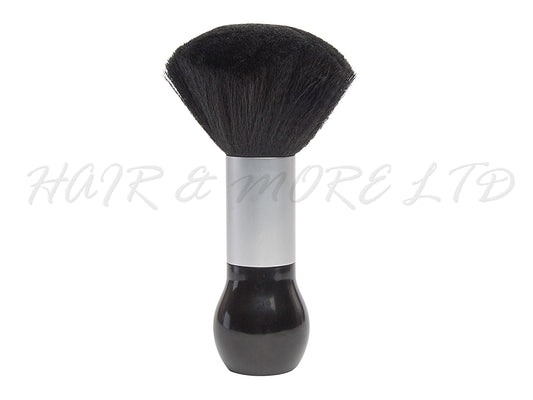 Diane Hairdressing Neck Duster Brush Large Black And Silver 19cm Tall, Hairdressing & Barbering Neck Duster, Neck Duster With Super Soft Bristles, Salon & Barber Essentials, Professional Hair And Beauty Supplies, NZ Salon Suppliers